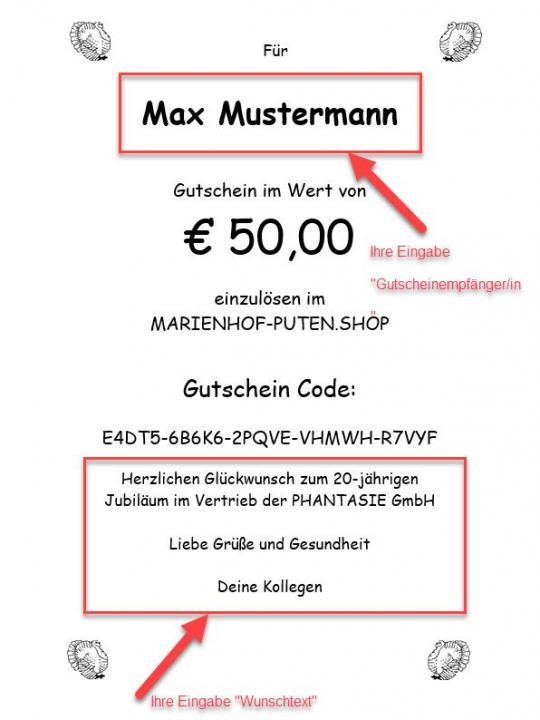 Marienhof Müller KG - Gutschein Voransicht - Hilfe